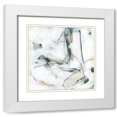 Pink Agate III White Modern Wood Framed Art Print with Double Matting by Vess, June Erica
