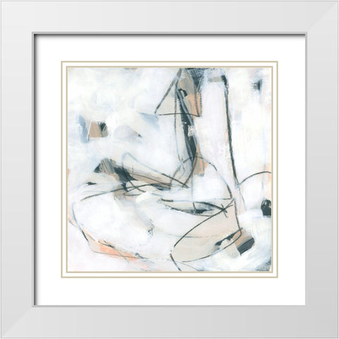 Pink Agate III White Modern Wood Framed Art Print with Double Matting by Vess, June Erica