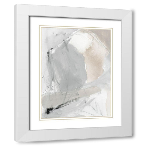 Neutral Triad I White Modern Wood Framed Art Print with Double Matting by Barnes, Victoria