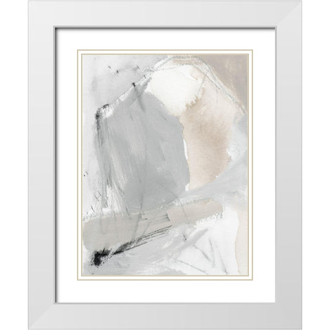 Neutral Triad I White Modern Wood Framed Art Print with Double Matting by Barnes, Victoria