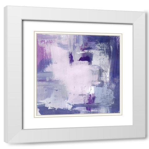 Periwinkle Pastiche II White Modern Wood Framed Art Print with Double Matting by Barnes, Victoria