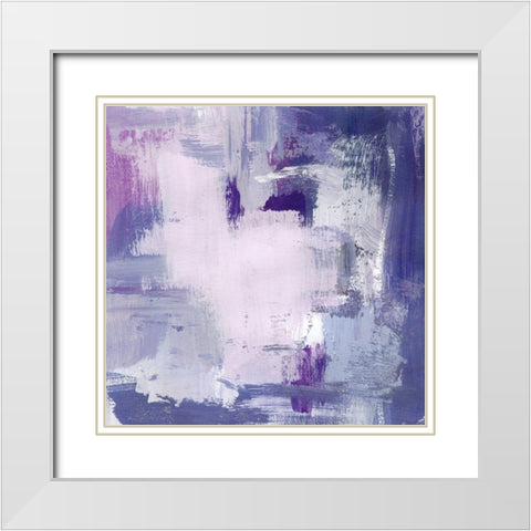 Periwinkle Pastiche II White Modern Wood Framed Art Print with Double Matting by Barnes, Victoria