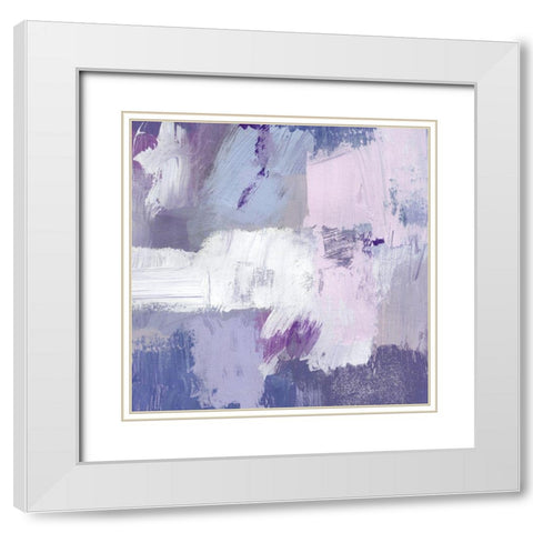 Periwinkle Pastiche III White Modern Wood Framed Art Print with Double Matting by Barnes, Victoria