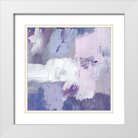 Periwinkle Pastiche III White Modern Wood Framed Art Print with Double Matting by Barnes, Victoria