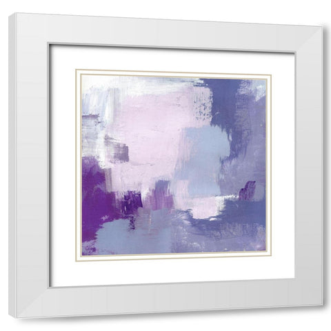 Periwinkle Pastiche IV White Modern Wood Framed Art Print with Double Matting by Barnes, Victoria