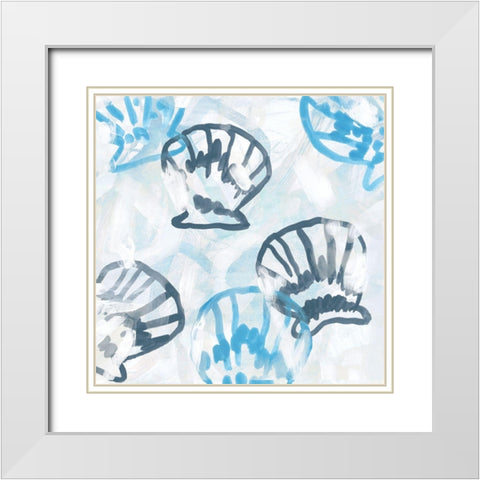 Shell Swirl III White Modern Wood Framed Art Print with Double Matting by Vess, June Erica