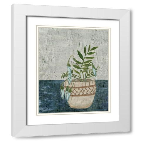 Corner Plant I White Modern Wood Framed Art Print with Double Matting by Wang, Melissa