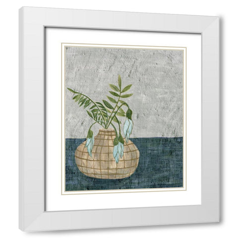 Corner Plant II White Modern Wood Framed Art Print with Double Matting by Wang, Melissa