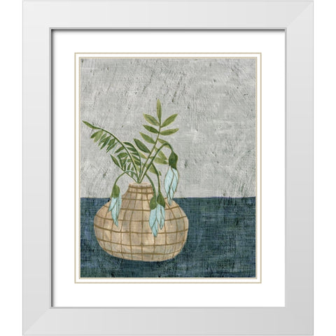 Corner Plant II White Modern Wood Framed Art Print with Double Matting by Wang, Melissa