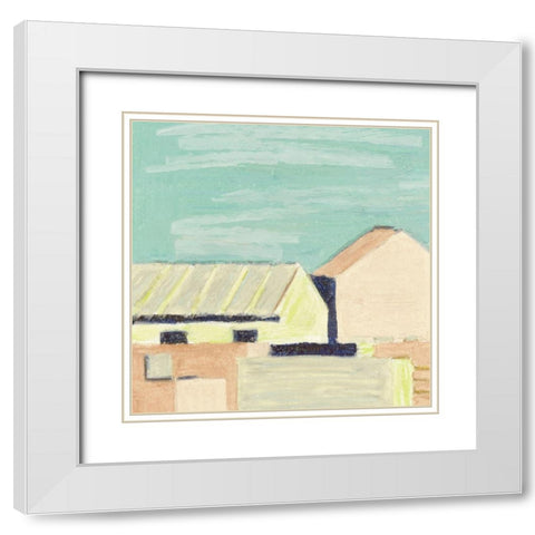 Sunlight and Buildings III White Modern Wood Framed Art Print with Double Matting by Wang, Melissa