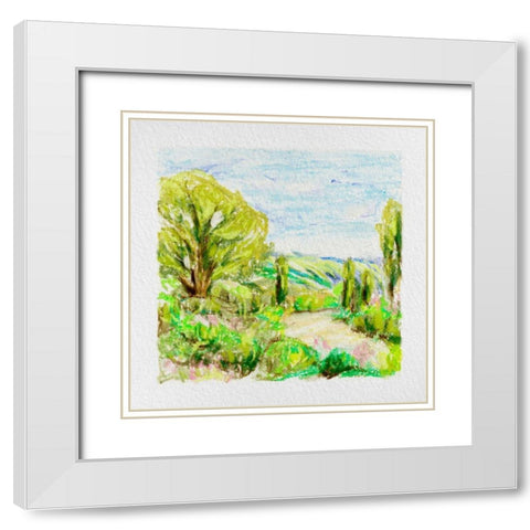 Summer Field I White Modern Wood Framed Art Print with Double Matting by Wang, Melissa
