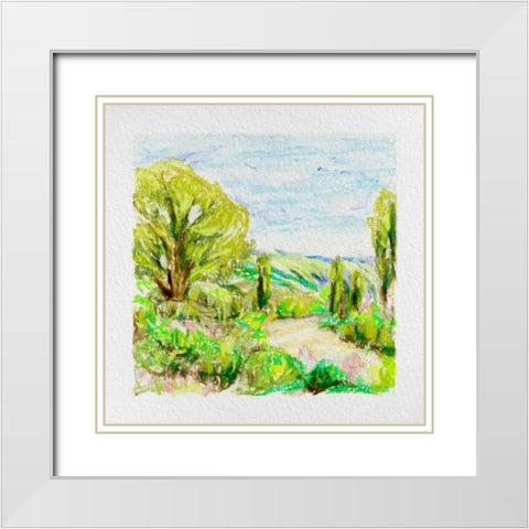 Summer Field I White Modern Wood Framed Art Print with Double Matting by Wang, Melissa