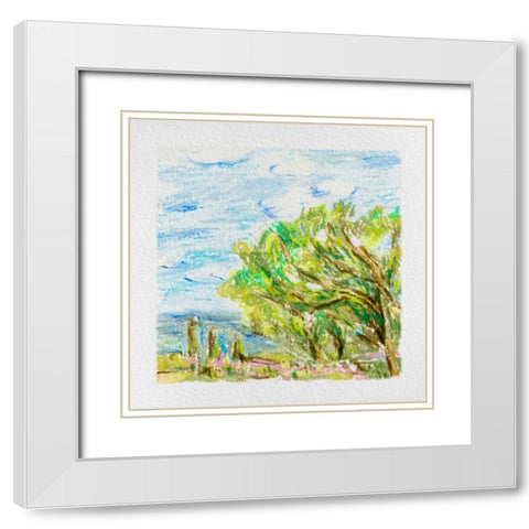 Summer Field II White Modern Wood Framed Art Print with Double Matting by Wang, Melissa