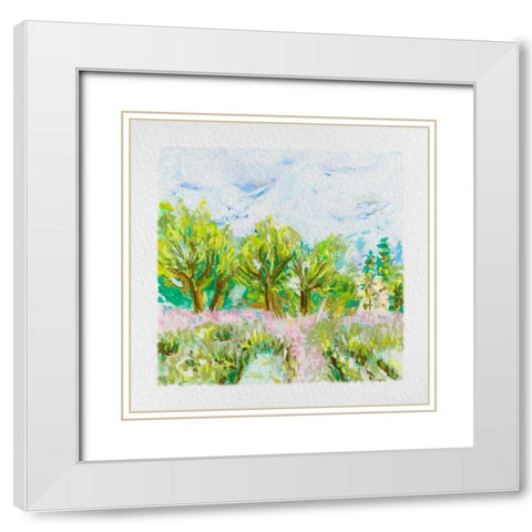 Summer Field III White Modern Wood Framed Art Print with Double Matting by Wang, Melissa