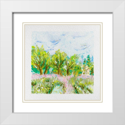 Summer Field III White Modern Wood Framed Art Print with Double Matting by Wang, Melissa