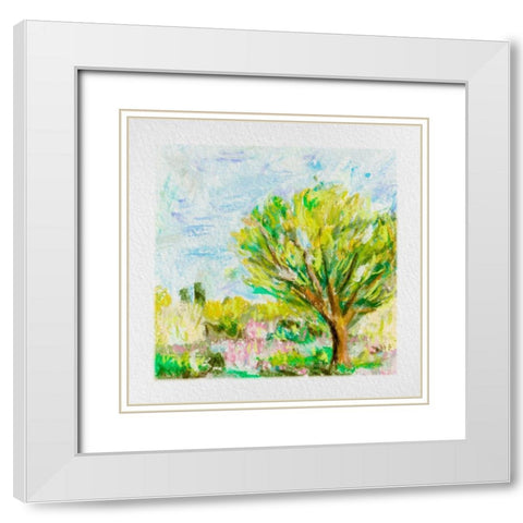 Summer Field IV White Modern Wood Framed Art Print with Double Matting by Wang, Melissa