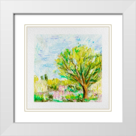 Summer Field IV White Modern Wood Framed Art Print with Double Matting by Wang, Melissa