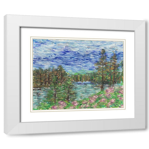 Burnt Lake I White Modern Wood Framed Art Print with Double Matting by Wang, Melissa