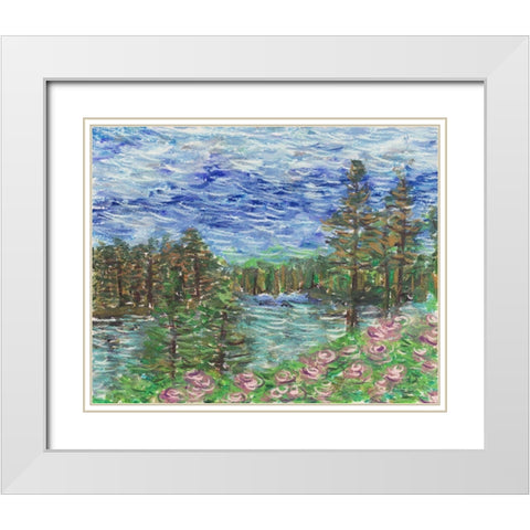 Burnt Lake I White Modern Wood Framed Art Print with Double Matting by Wang, Melissa