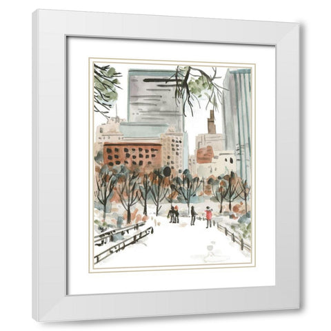 Winter Road I White Modern Wood Framed Art Print with Double Matting by Wang, Melissa