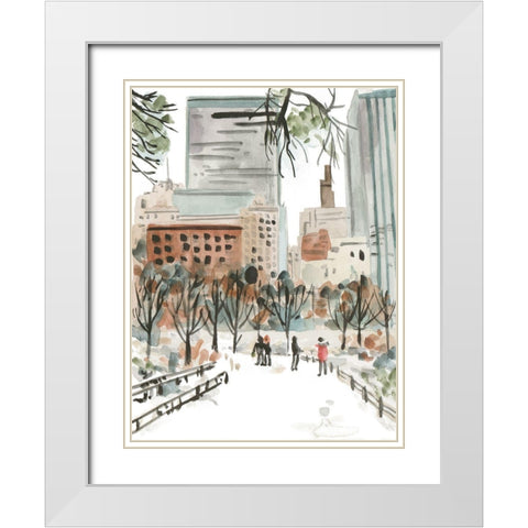 Winter Road I White Modern Wood Framed Art Print with Double Matting by Wang, Melissa