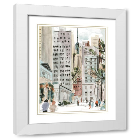 Winter Road II White Modern Wood Framed Art Print with Double Matting by Wang, Melissa