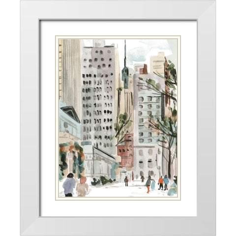 Winter Road II White Modern Wood Framed Art Print with Double Matting by Wang, Melissa