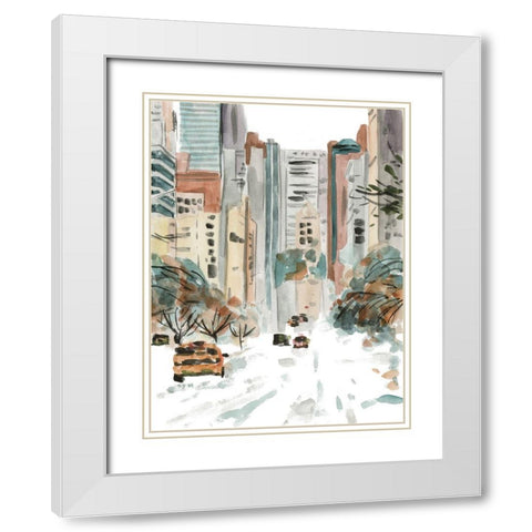 Winter Road III White Modern Wood Framed Art Print with Double Matting by Wang, Melissa