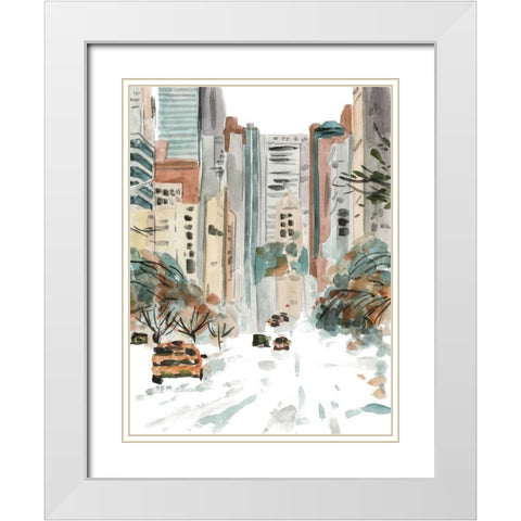 Winter Road III White Modern Wood Framed Art Print with Double Matting by Wang, Melissa