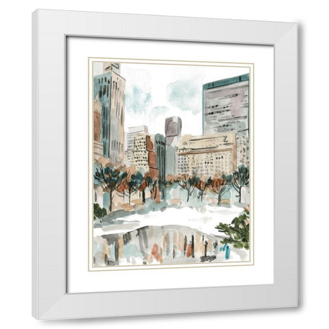 Winter Road IV White Modern Wood Framed Art Print with Double Matting by Wang, Melissa