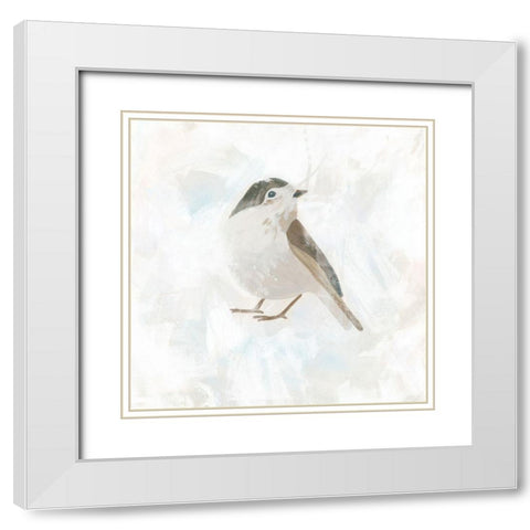Feathered Fresco III White Modern Wood Framed Art Print with Double Matting by Vess, June Erica
