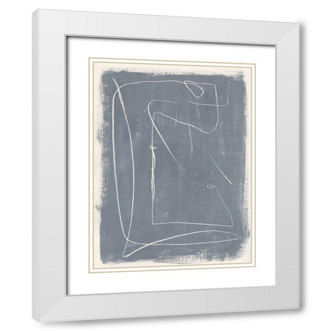 Kinetic Imprint I White Modern Wood Framed Art Print with Double Matting by Barnes, Victoria