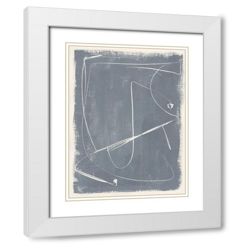 Kinetic Imprint II White Modern Wood Framed Art Print with Double Matting by Barnes, Victoria