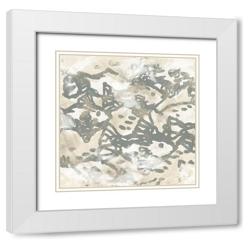 Vintage Sea Batik I White Modern Wood Framed Art Print with Double Matting by Vess, June Erica