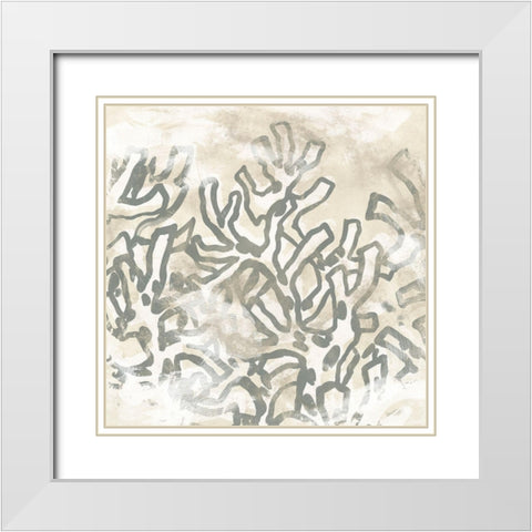 Vintage Sea Batik II White Modern Wood Framed Art Print with Double Matting by Vess, June Erica