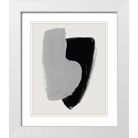 Abrazo II White Modern Wood Framed Art Print with Double Matting by Barnes, Victoria