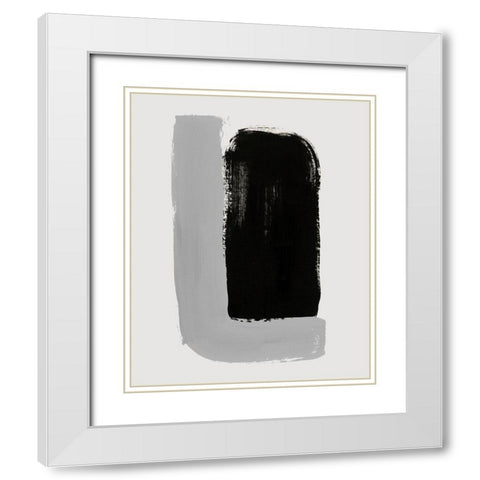 Abrazo IV White Modern Wood Framed Art Print with Double Matting by Barnes, Victoria
