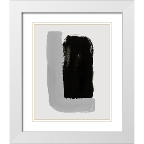 Abrazo IV White Modern Wood Framed Art Print with Double Matting by Barnes, Victoria