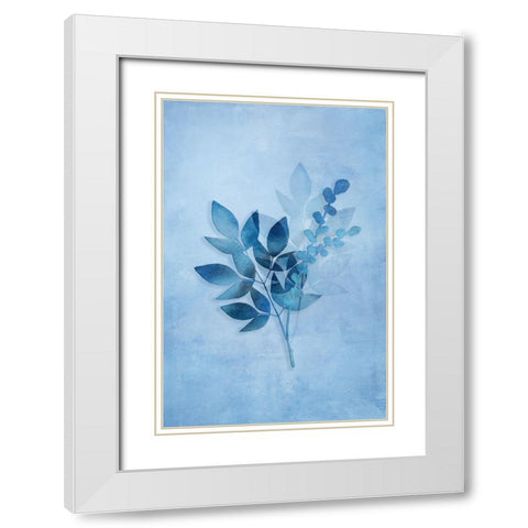 Tropical Night in Blue I White Modern Wood Framed Art Print with Double Matting by Haase, Andrea