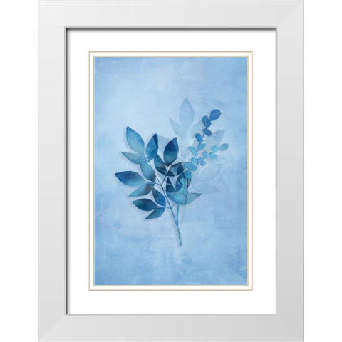 Tropical Night in Blue I White Modern Wood Framed Art Print with Double Matting by Haase, Andrea