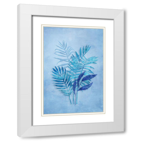 Tropical Night in Blue III White Modern Wood Framed Art Print with Double Matting by Haase, Andrea