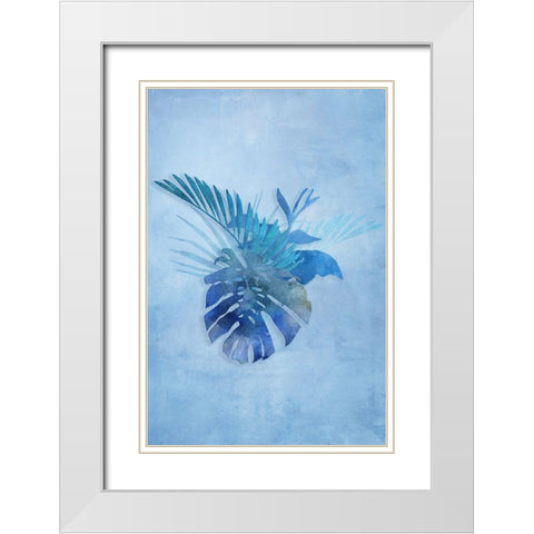 Tropical Night in Blue IV White Modern Wood Framed Art Print with Double Matting by Haase, Andrea