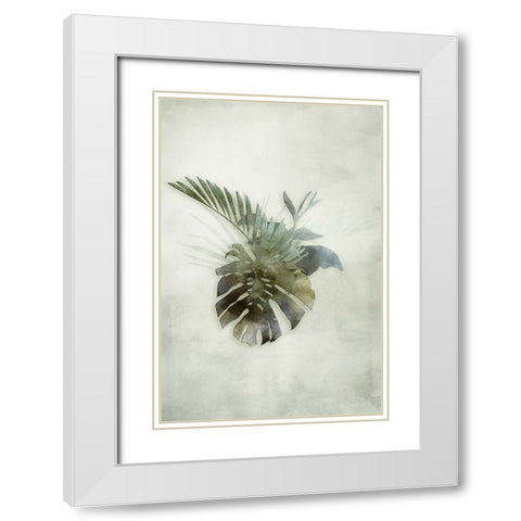 Tropical Night in Green IV White Modern Wood Framed Art Print with Double Matting by Haase, Andrea