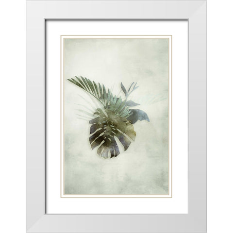 Tropical Night in Green IV White Modern Wood Framed Art Print with Double Matting by Haase, Andrea