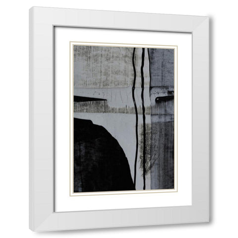 Motif I White Modern Wood Framed Art Print with Double Matting by Aryai, Sia