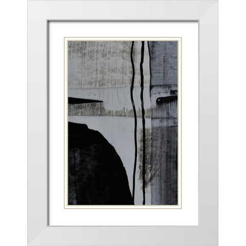 Motif I White Modern Wood Framed Art Print with Double Matting by Aryai, Sia