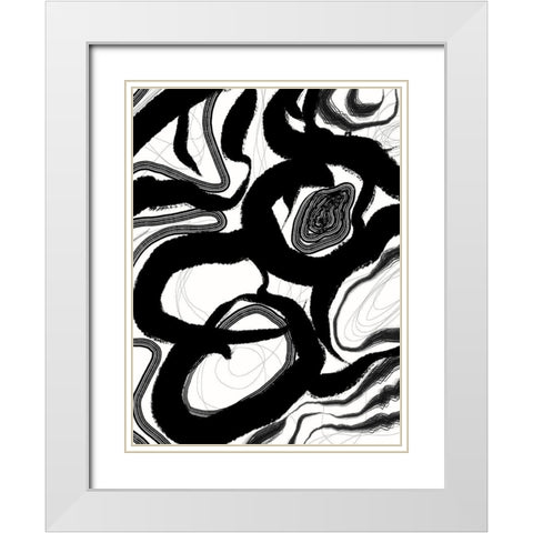 Fine Lines I White Modern Wood Framed Art Print with Double Matting by Holman, Nicholas
