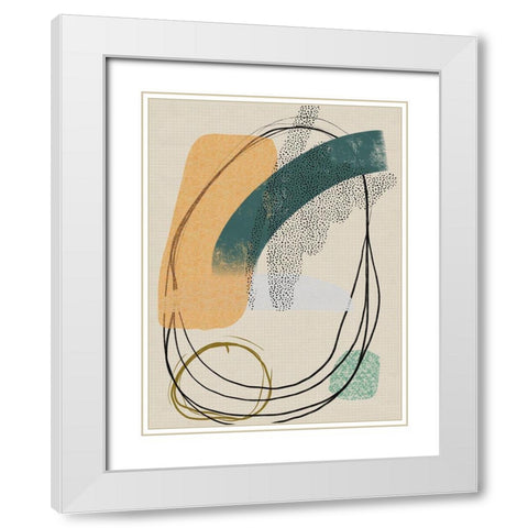 Golden Drop I White Modern Wood Framed Art Print with Double Matting by Holman, Nicholas