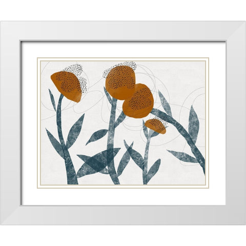 Spring Blooms Sway I White Modern Wood Framed Art Print with Double Matting by Holman, Nicholas