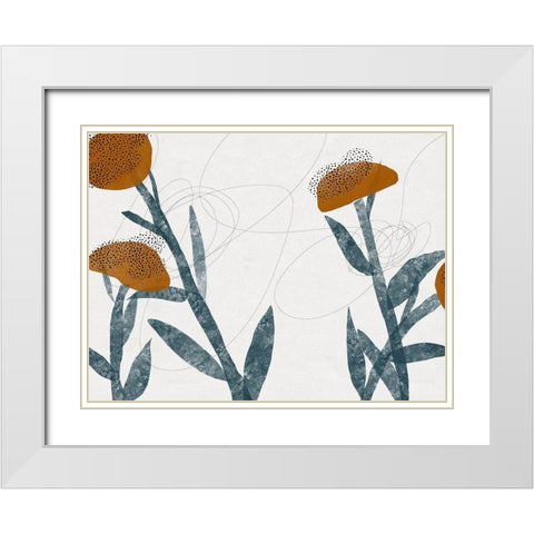 Spring Blooms Sway II White Modern Wood Framed Art Print with Double Matting by Holman, Nicholas